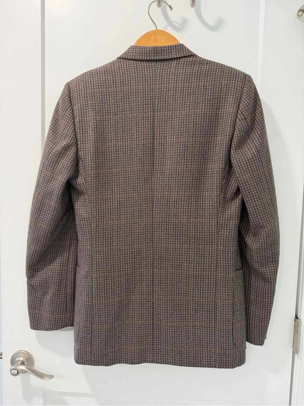 Vintage Marzotto Serie Oro Brown Houndstooth Italian Wool Zignone Blazer (48 R)